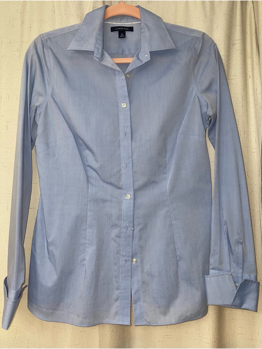 Lands' End Women's Light Blue Tailored Button-Down Shirt